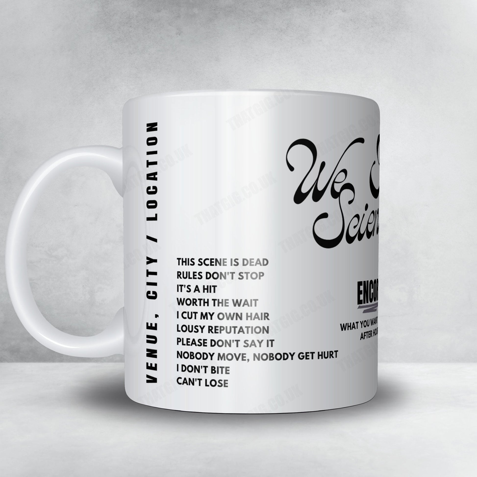 We Are Scientists Setlist Mug - Omeara, London - November 17th, 2024