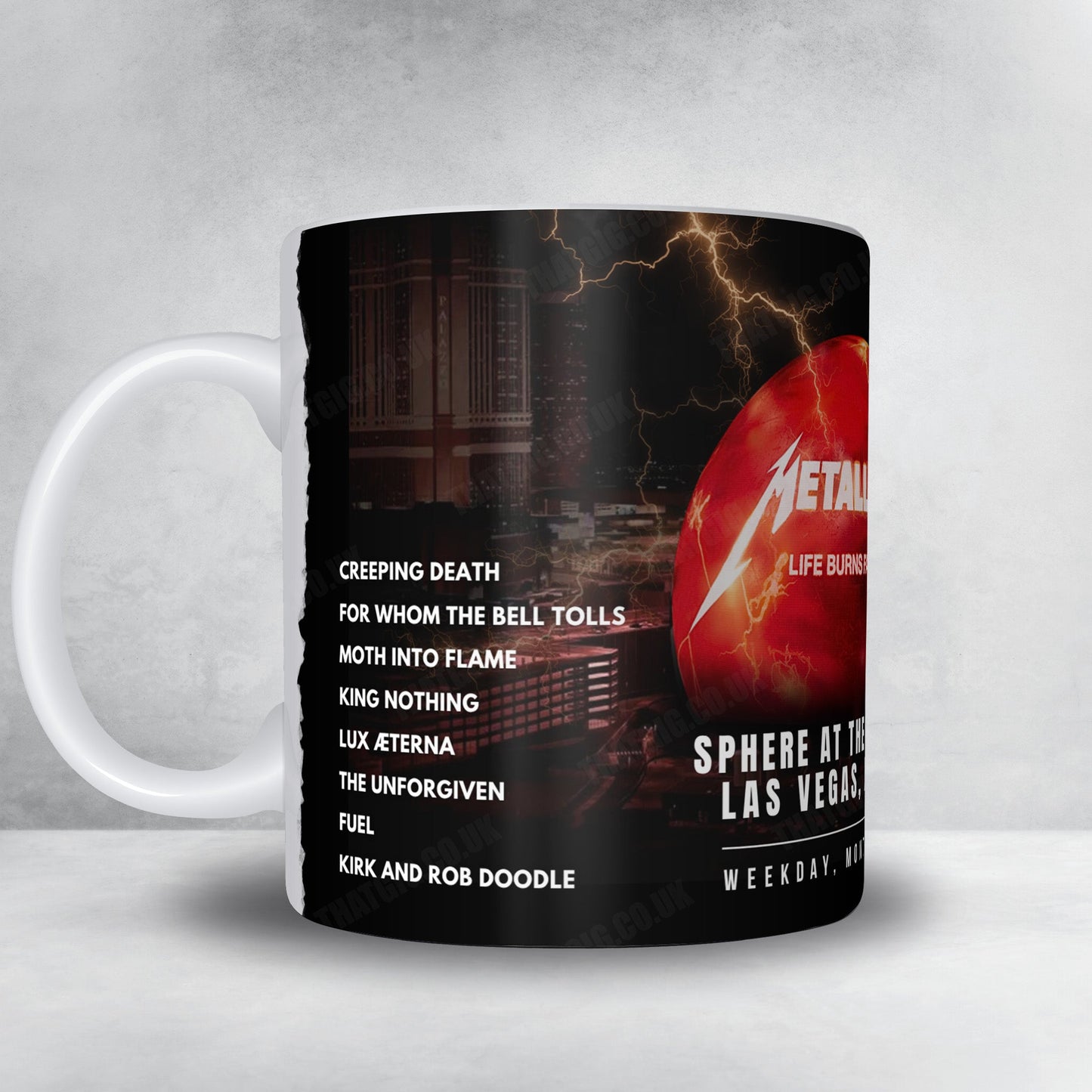 Metallica Setlist Mug - Sphere at The Venetian Resort, Las Vegas - October 17th, 2026