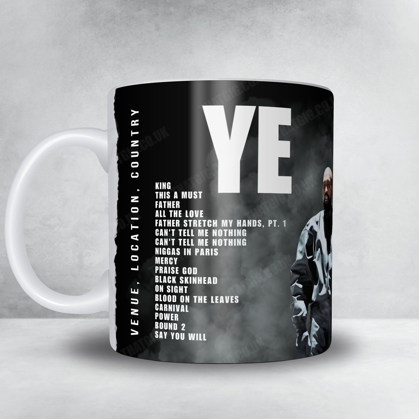 Ye Setlist Mug - Riyadh Air Metropolitano, Madrid - July 30th, 2026
