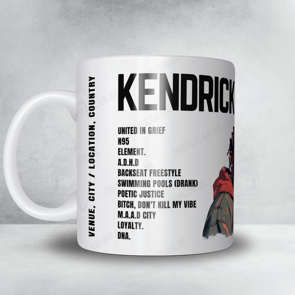 Kendrick Lamar Setlist Mug - Royal Arena, Copenhagen - October 15th, 2022