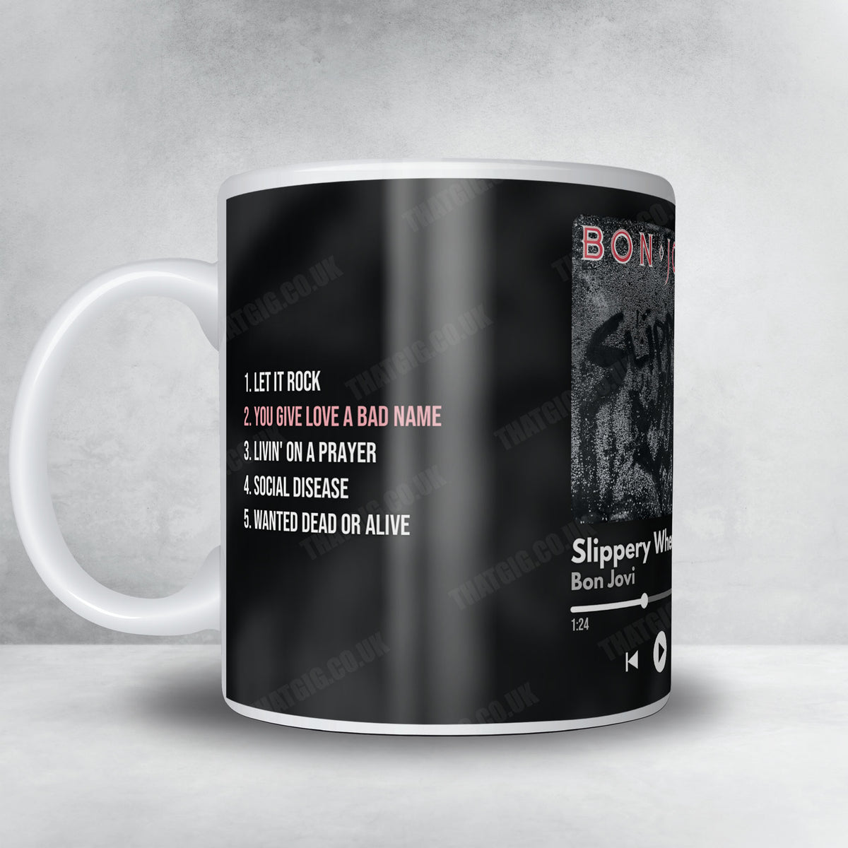 Bon Jovi "Slippery When Wet" Album Mug - Now Playing