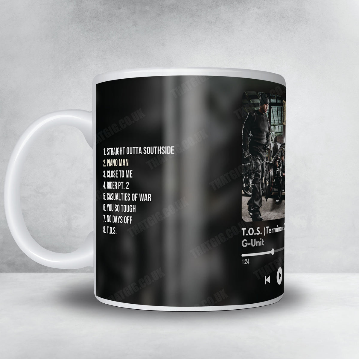 G-Unit "T·O·S (Terminate on Sight)" Album Mug - Now Playing