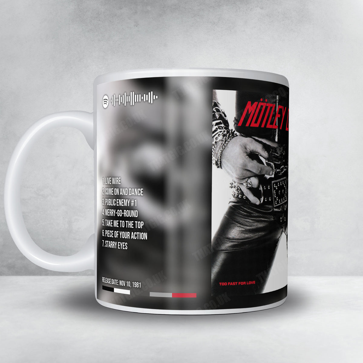 Mötley Crüe "Too Fast For Love" Album Mug - Full Colour