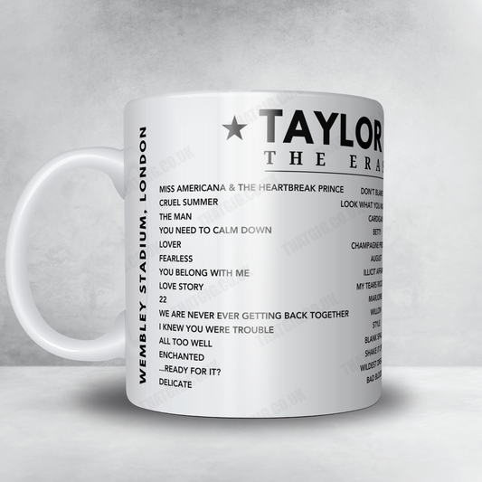 Taylor Swift Setlist Mug - Wembley Stadium, London - June 22nd, 2024