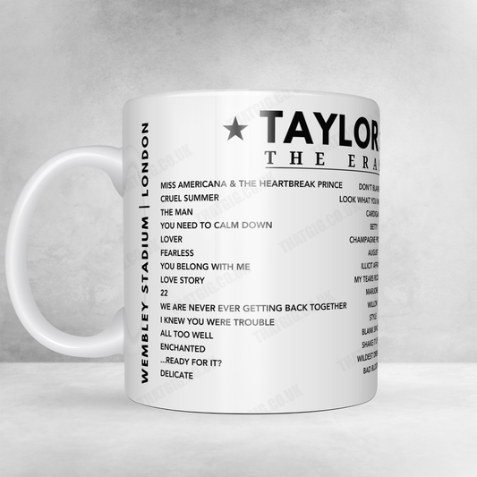 Taylor Swift Setlist Mug - Wembley Stadium, London - August 17th, 2024