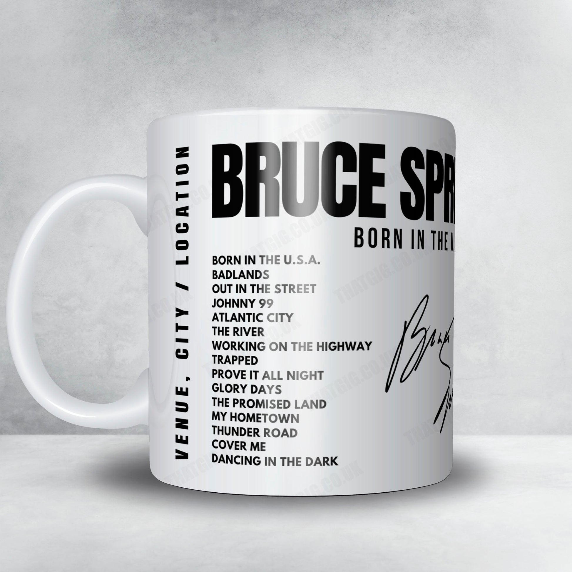 Bruce Springsteen Setlist Mug - St. Paul Civic Center, St. Paul - July 2nd, 1984