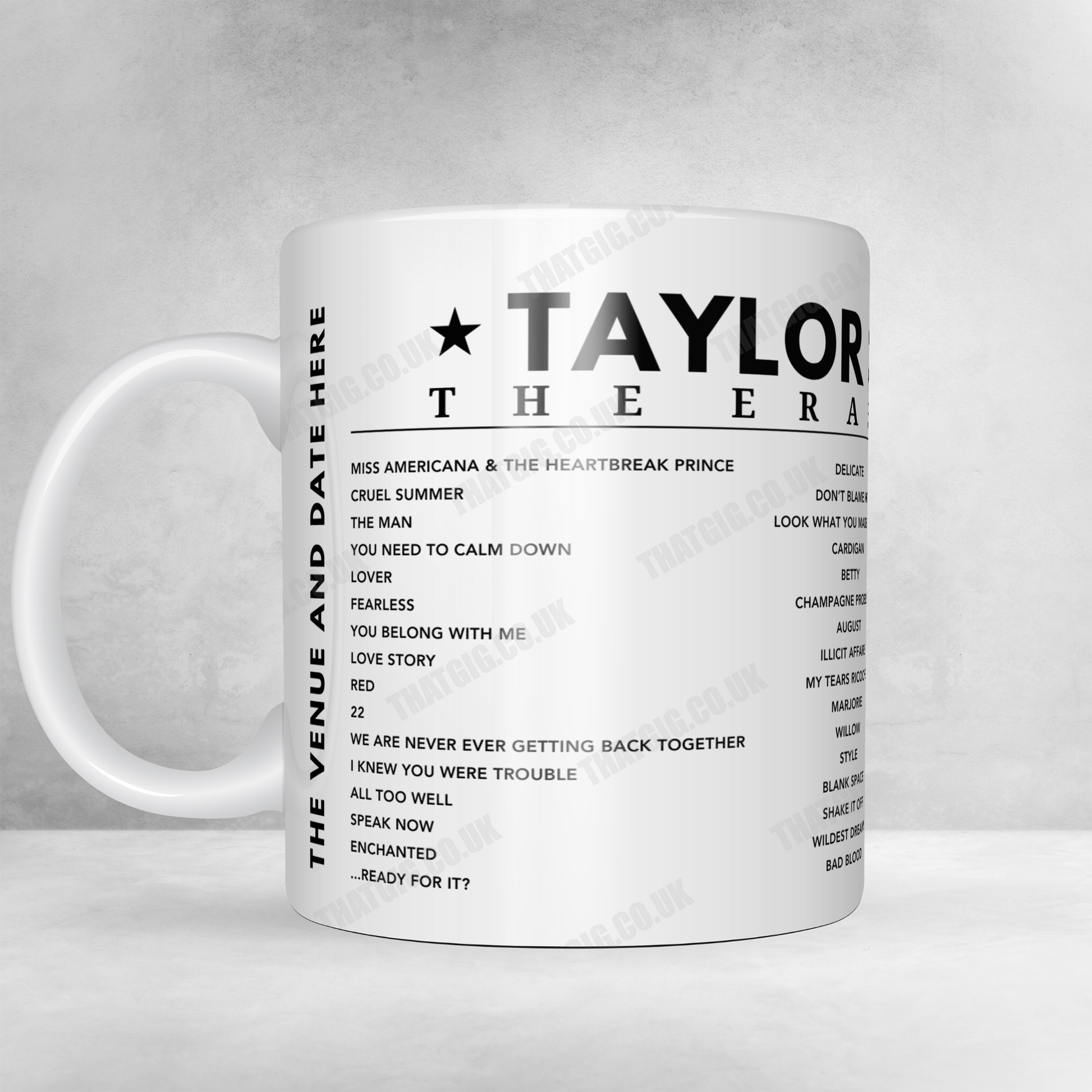 Taylor Swift Setlist Mug - Johan Cruijff ArenA, Amsterdam - July 6th, 2024