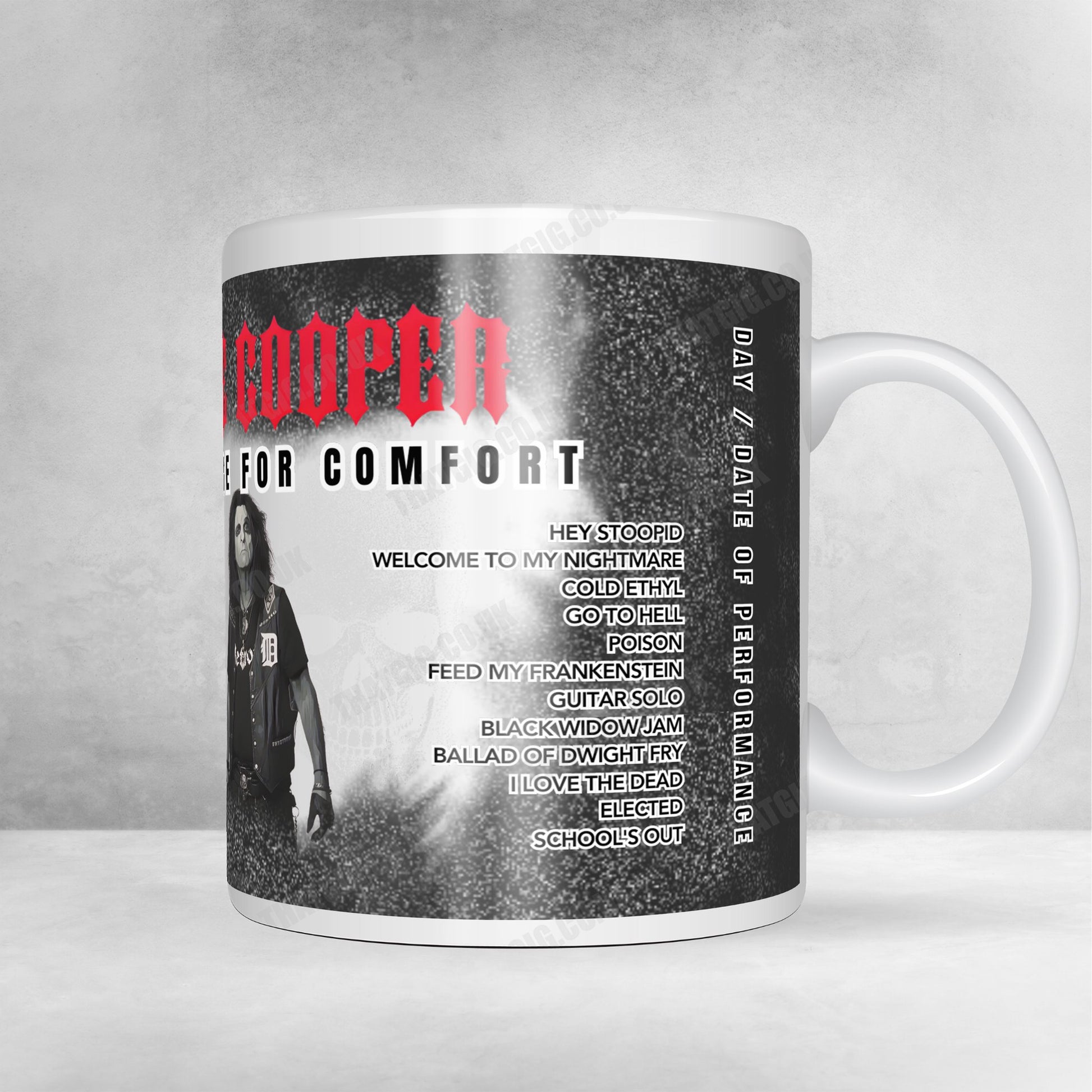 Alice Cooper Setlist Mug - Thunder Bay Community Auditorium, Thunder Bay - October 4th, 2008