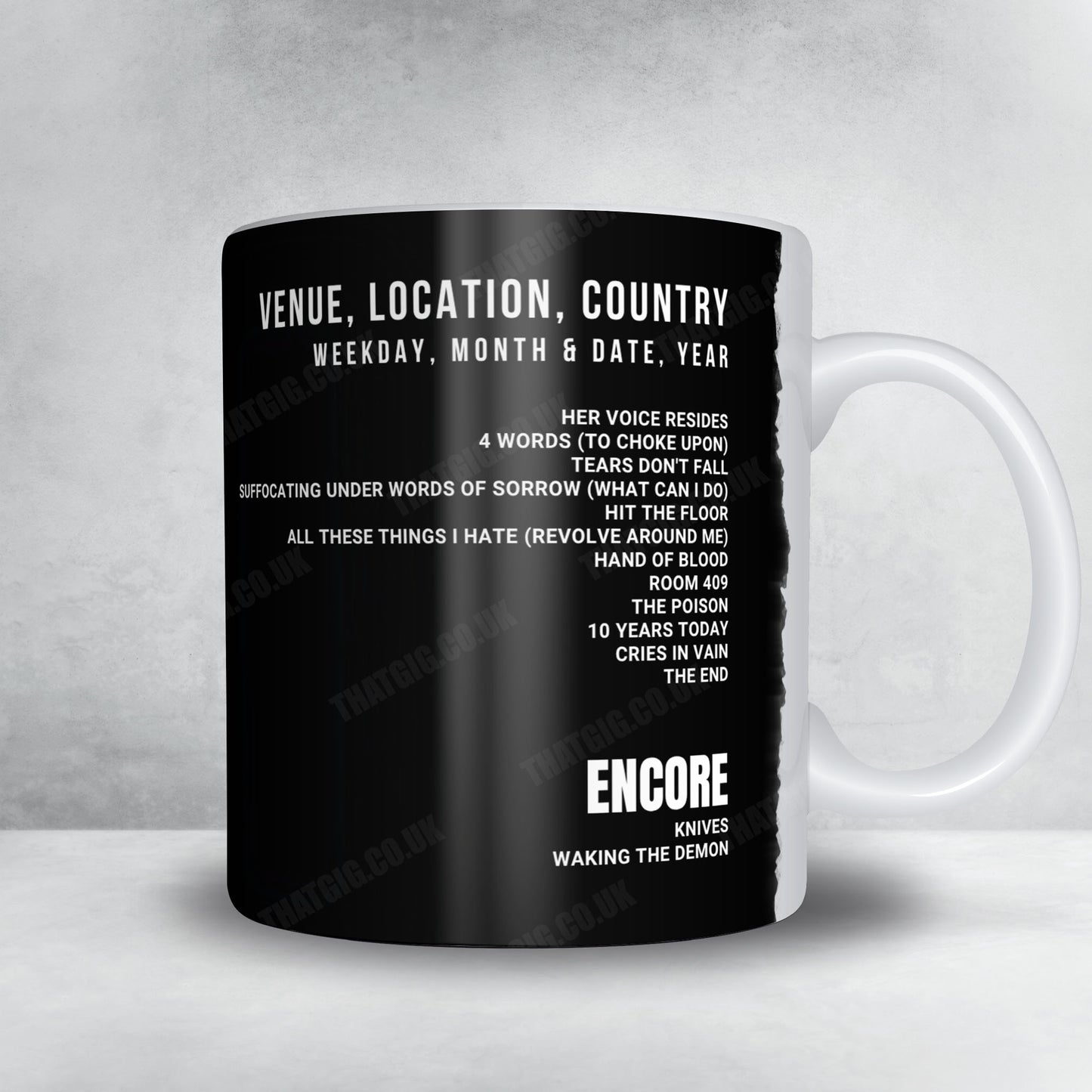 Bullet for My Valentine Setlist Mug - Allianz Parque, São Paulo - December 20th, 2025