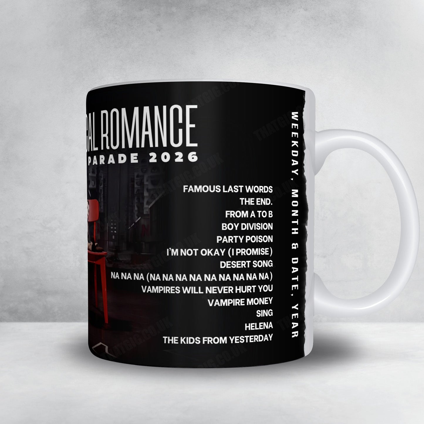 My Chemical Romance Setlist Mug - Temple Stage, Columbus - May 14th, 2026