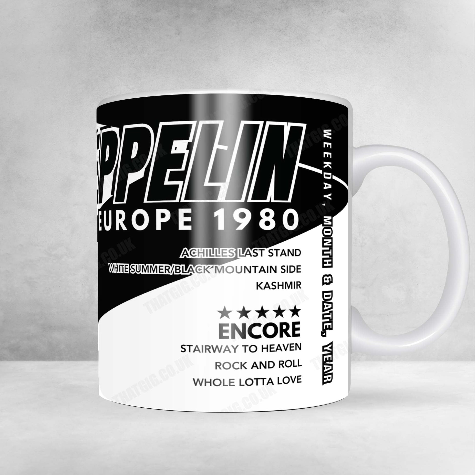 Led Zeppelin Setlist Mug - The Heath Hotel, Bewdley - April 28th, 1990