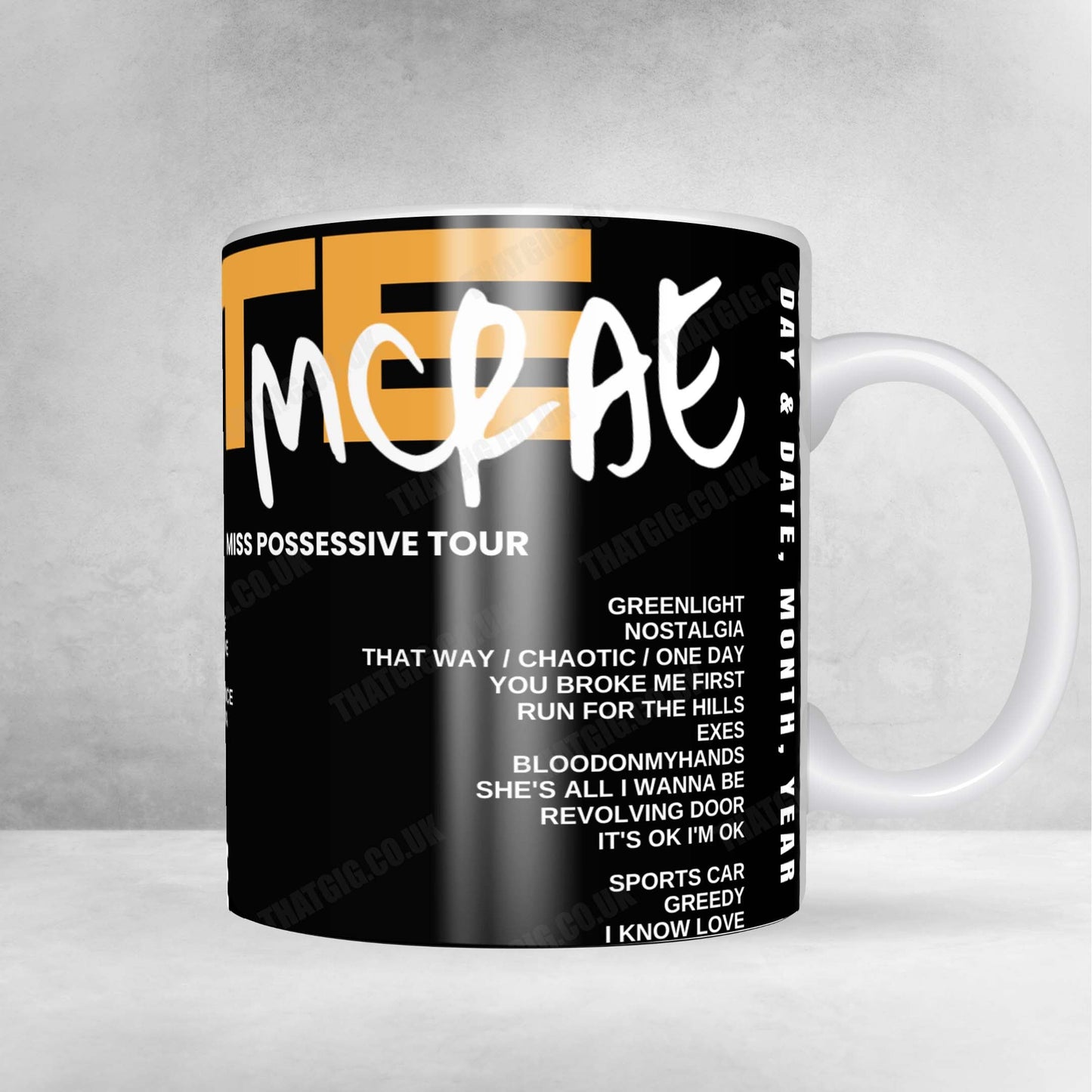 Tate McRae Setlist Mug - 3Arena, Dublin - May 16th, 2025