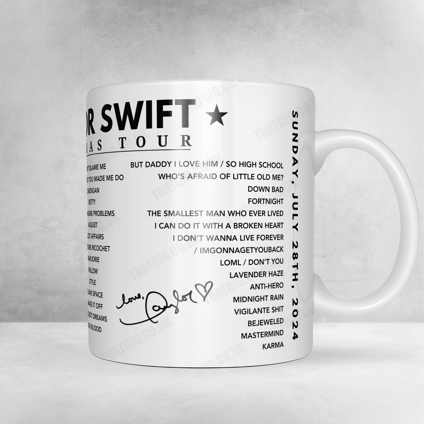 Taylor Swift Setlist Poster - Olympiastadion, Munich, 28th July 2024