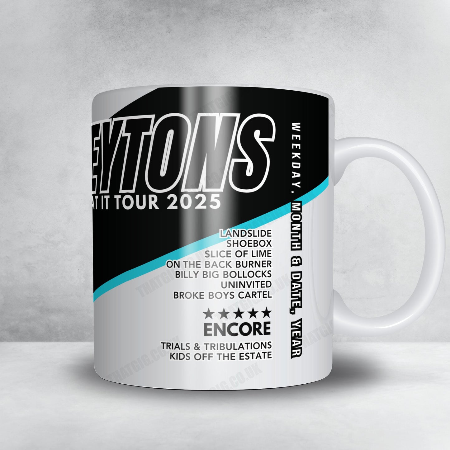The Reytons Setlist Mug - Sefton Park, Liverpool - July 12th, 2024