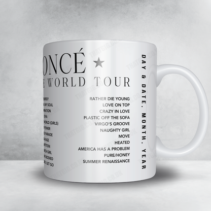 Beyoncé Setlist Mug - Raymond James Stadium, Tampa - August 16th, 2023