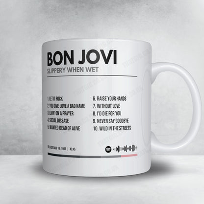 Bon Jovi "Slippery When Wet" Album Mug - Minimal