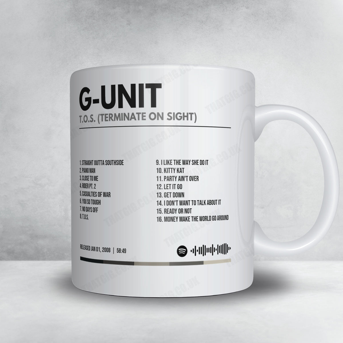 G-Unit "T·O·S (Terminate on Sight)" Album Mug - Minimal