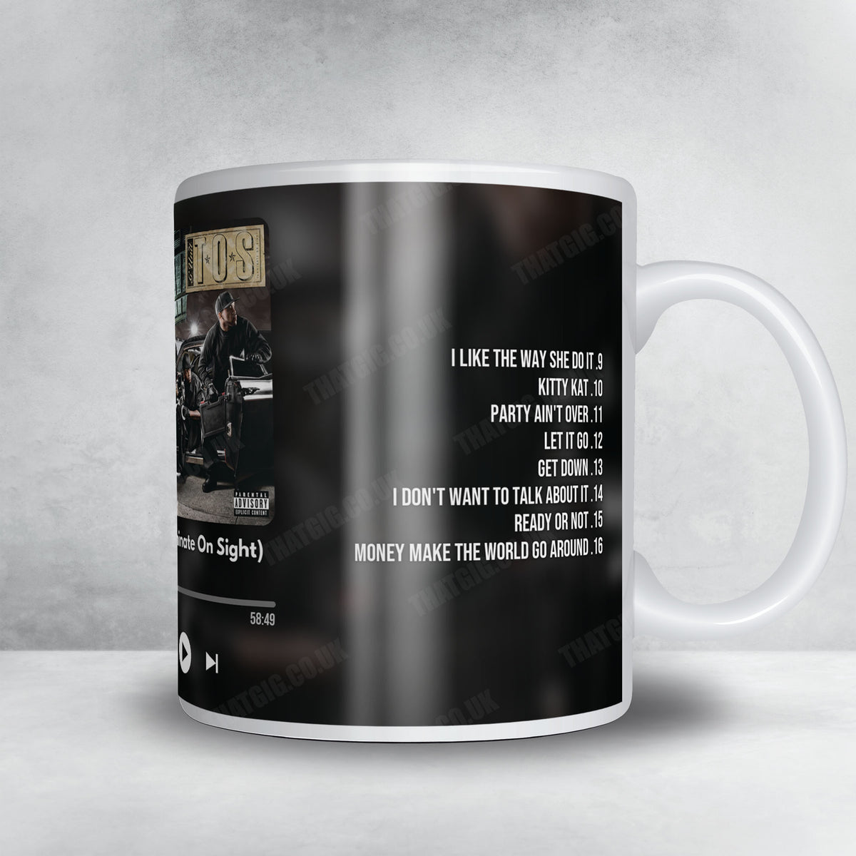 G-Unit "T·O·S (Terminate on Sight)" Album Mug - Now Playing