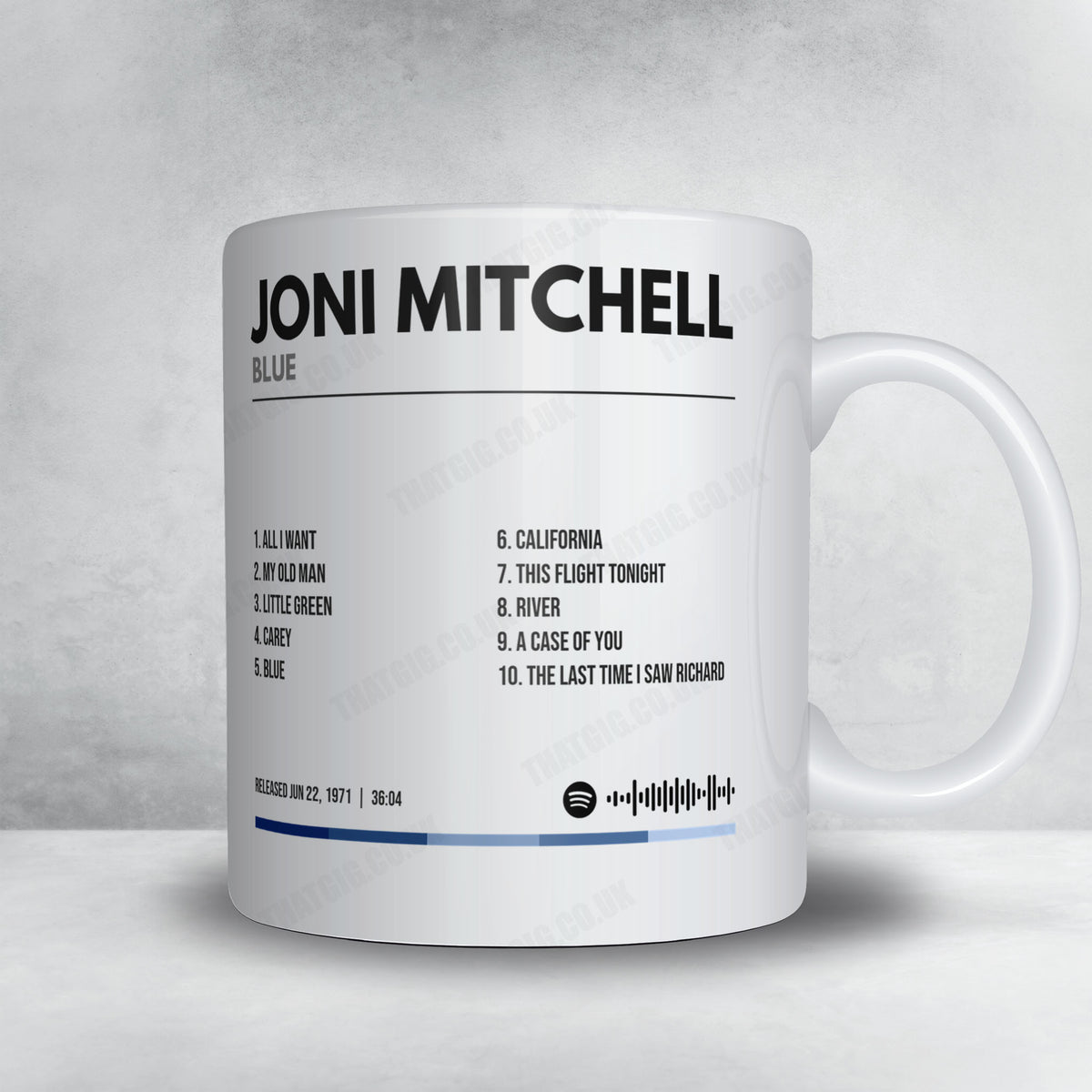 Joni Mitchell "Blue" Album Mug - Minimal