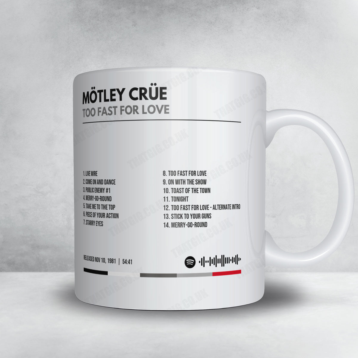 Mötley Crüe "Too Fast For Love" Album Mug - Minimal