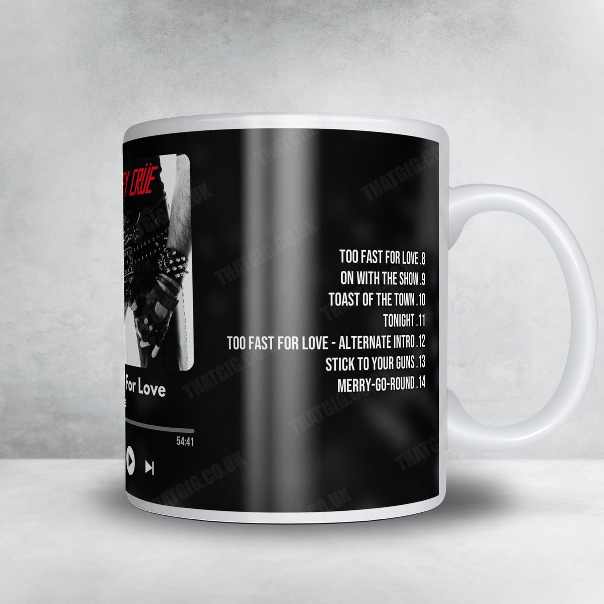 Mötley Crüe "Too Fast For Love" Album Mug - Now Playing