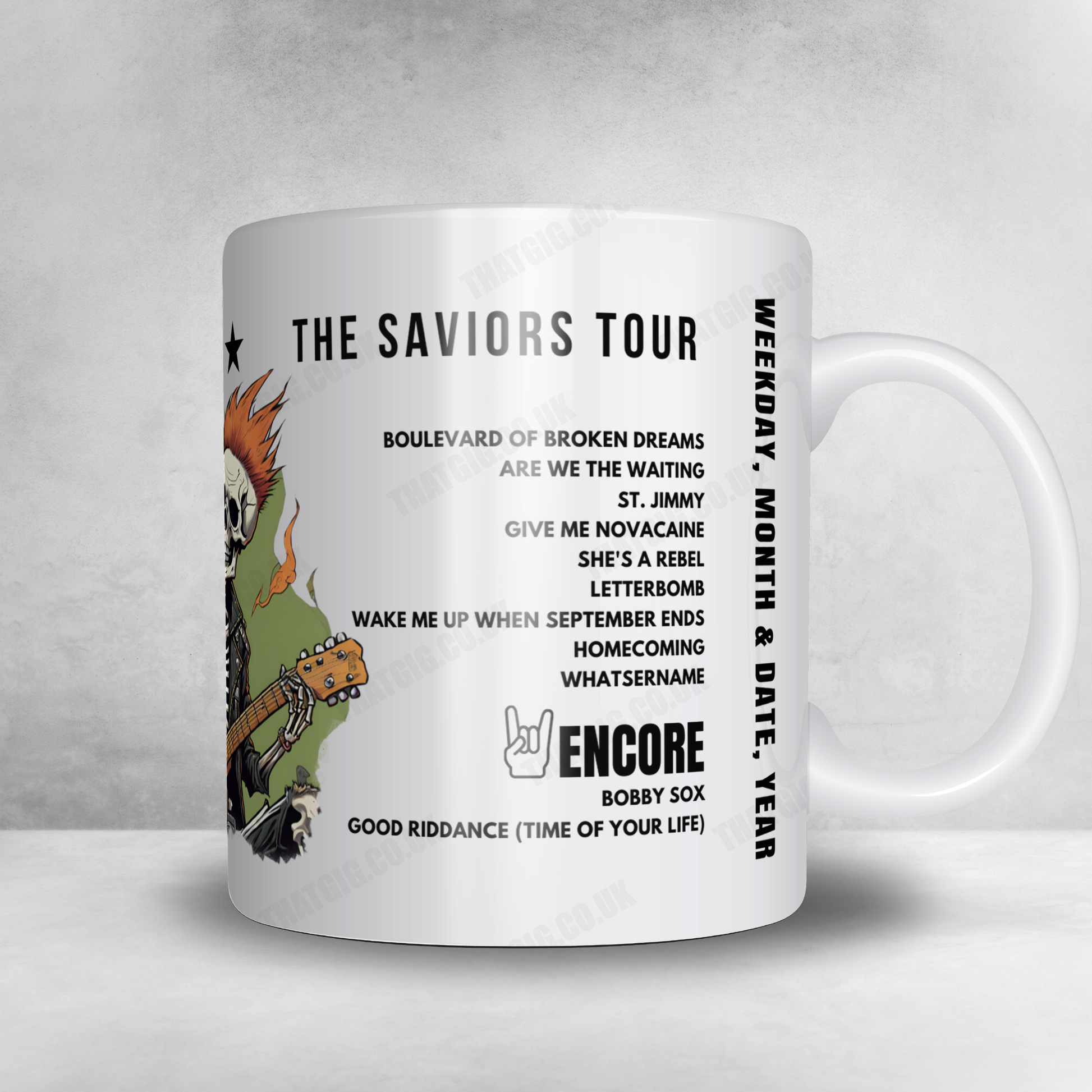 Green Day Setlist Mug - ENGIE Stadium, Sydney - March 3rd, 2025