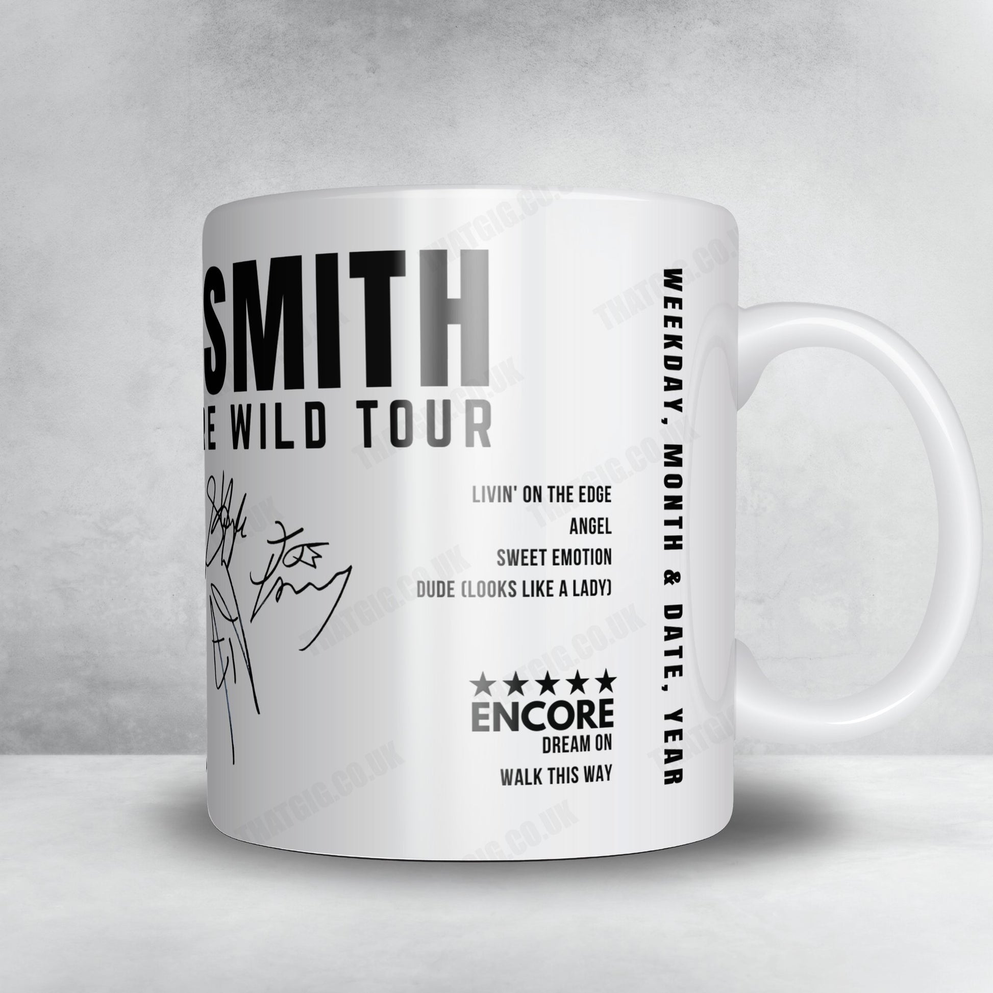 Aerosmith Setlist Mug - Park Theater at Park MGM, Las Vegas - February 13th, 2020