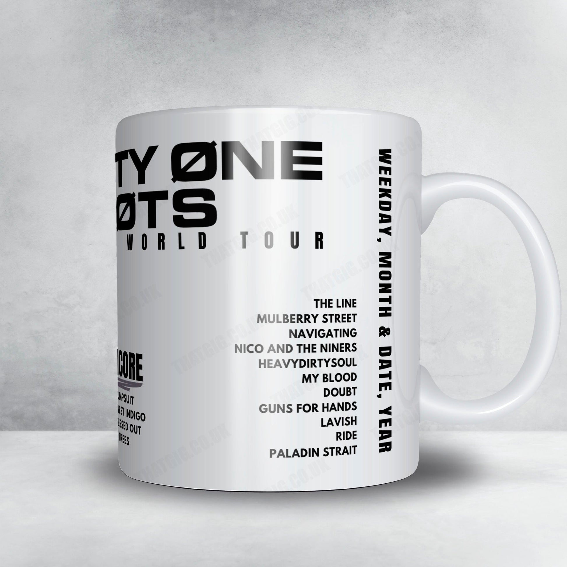twenty one pilots Setlist Mug - Kia Center, Orlando - September 11th, 2024