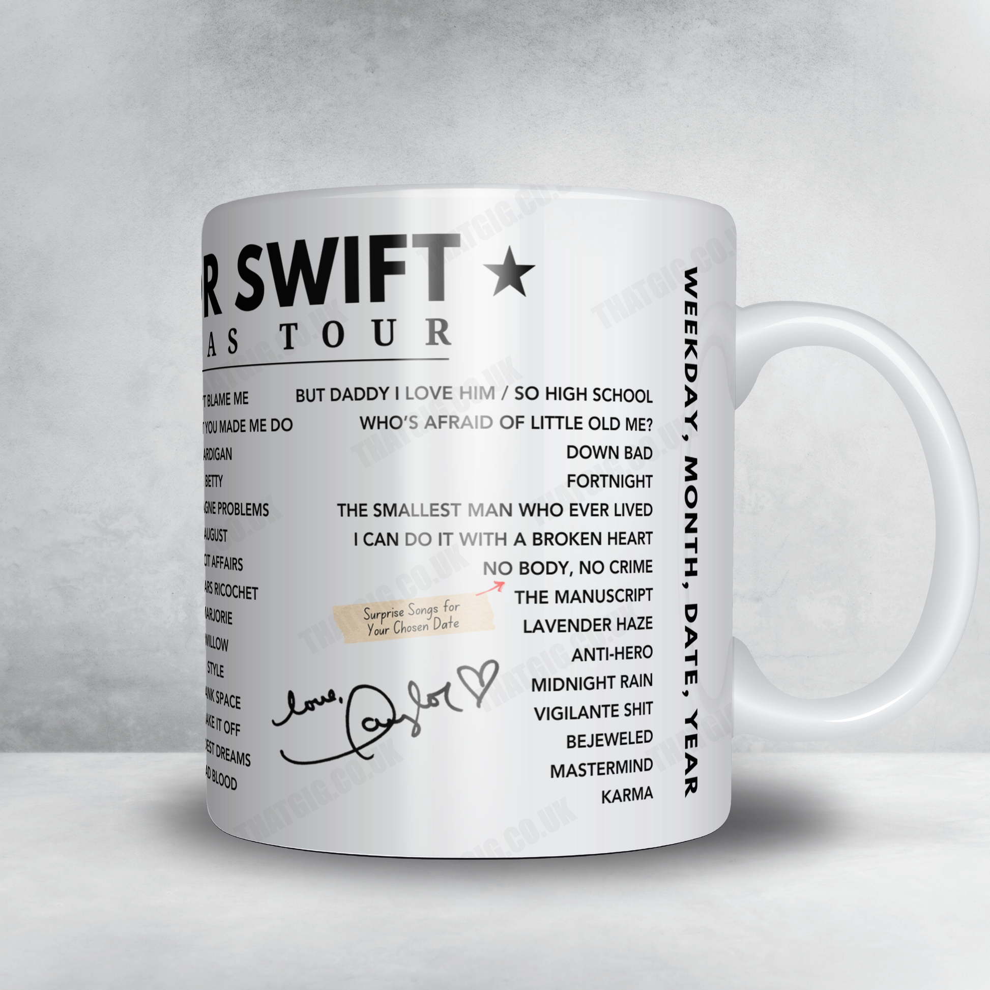 Taylor Swift Setlist Poster - Gillette Stadium, Foxborough - May 19th, 2023