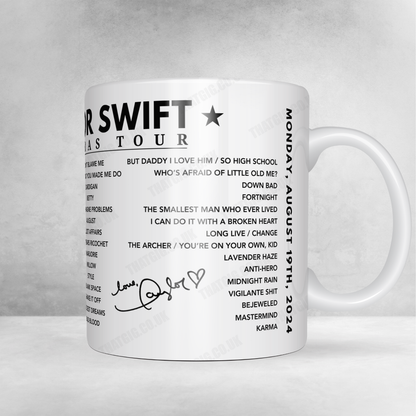 Taylor Swift Setlist Mug - Wembley Stadium, London - August 19th, 2024