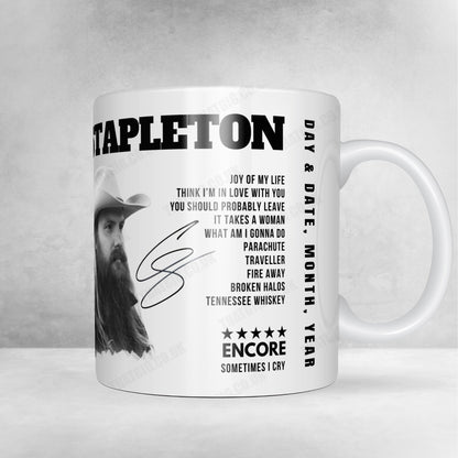 Chris Stapleton Setlist Mug - Country Music Hall of Fame and Museum, Nashville - August 20th, 2024