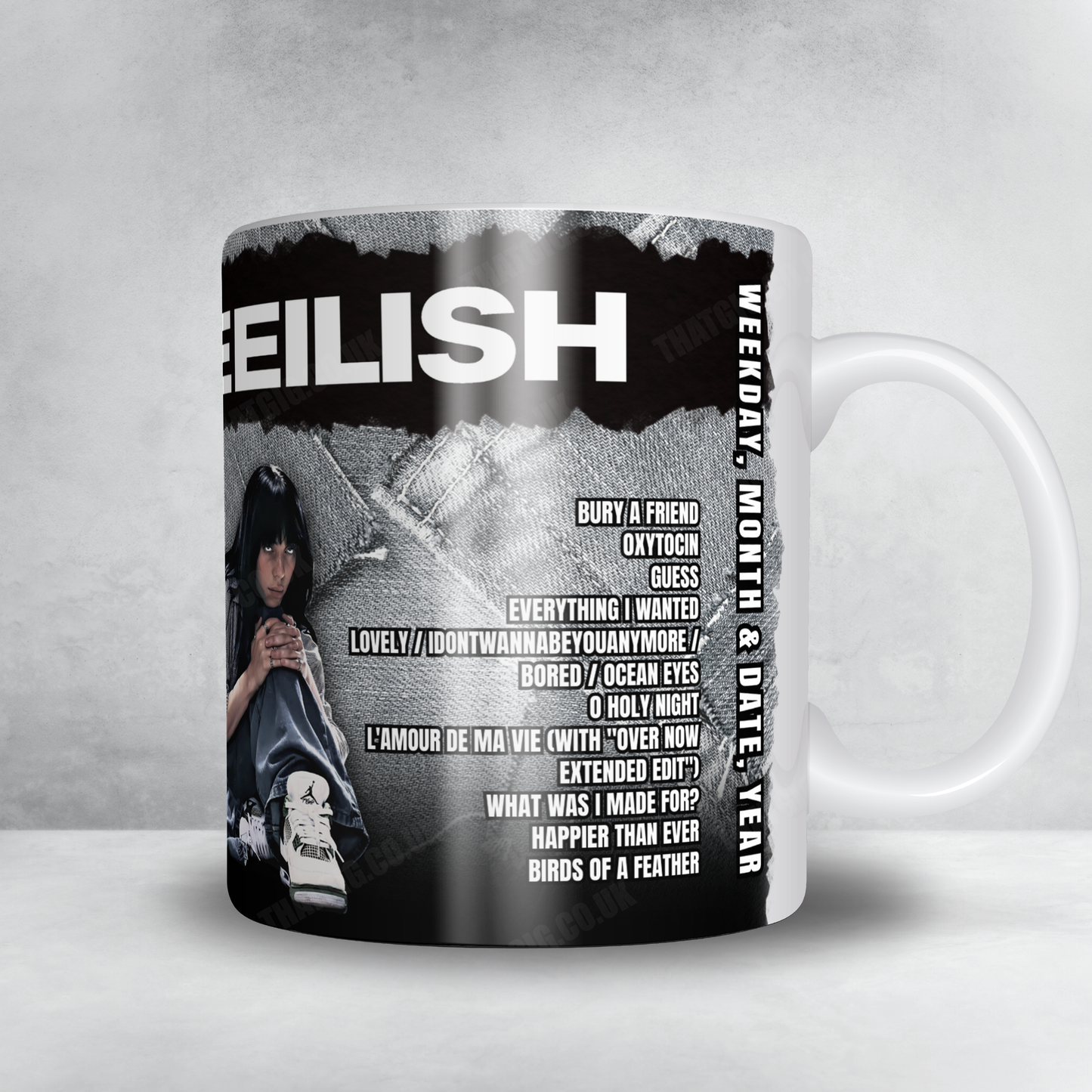 Billie Eilish Setlist Mug - Prudential Center, Newark - October 9th, 2024
