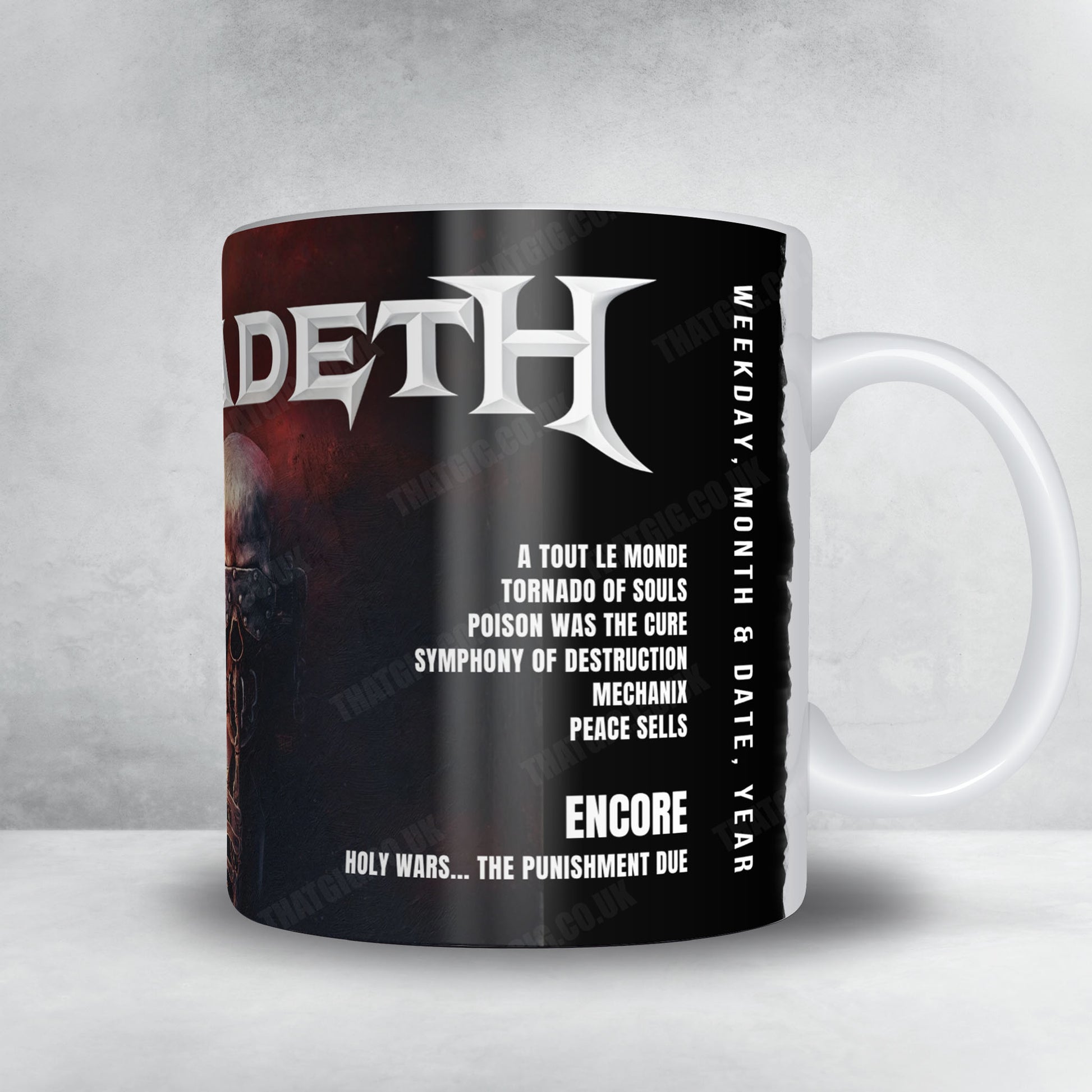Megadeth Setlist Mug - Noz Entertainment, La Vergne - March 8th, 2026