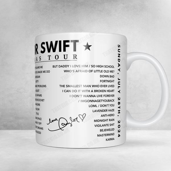 Taylor Swift Setlist Mug - Olympiastadion, Munich - July 28th, 2024