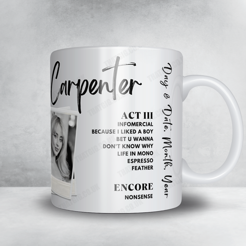 Sabrina Carpenter Setlist Mug - The O2 Arena - March 9th, 2025