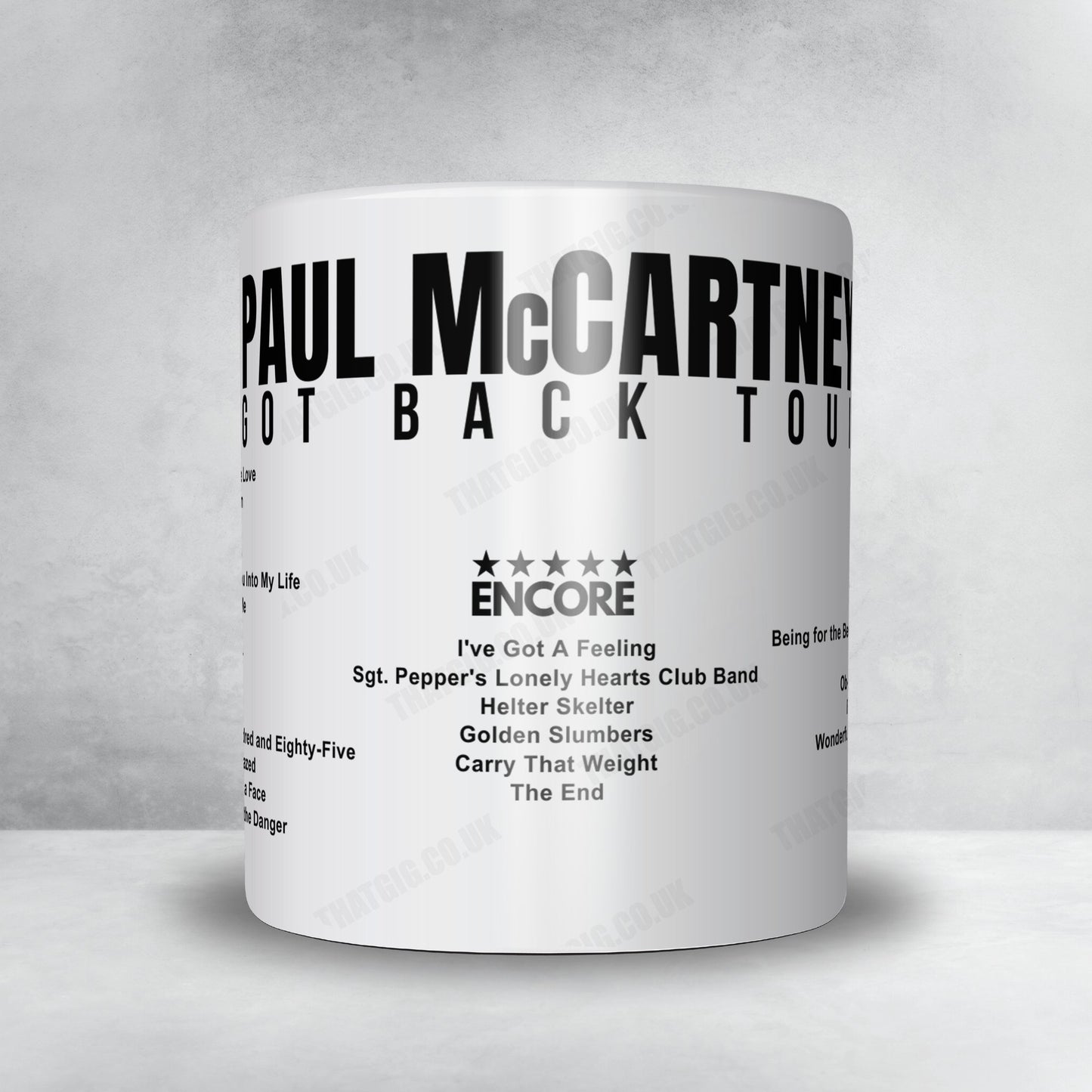 Paul McCartney Setlist Mug - Thompson-Boling Arena, Knoxville - May 31st, 2022