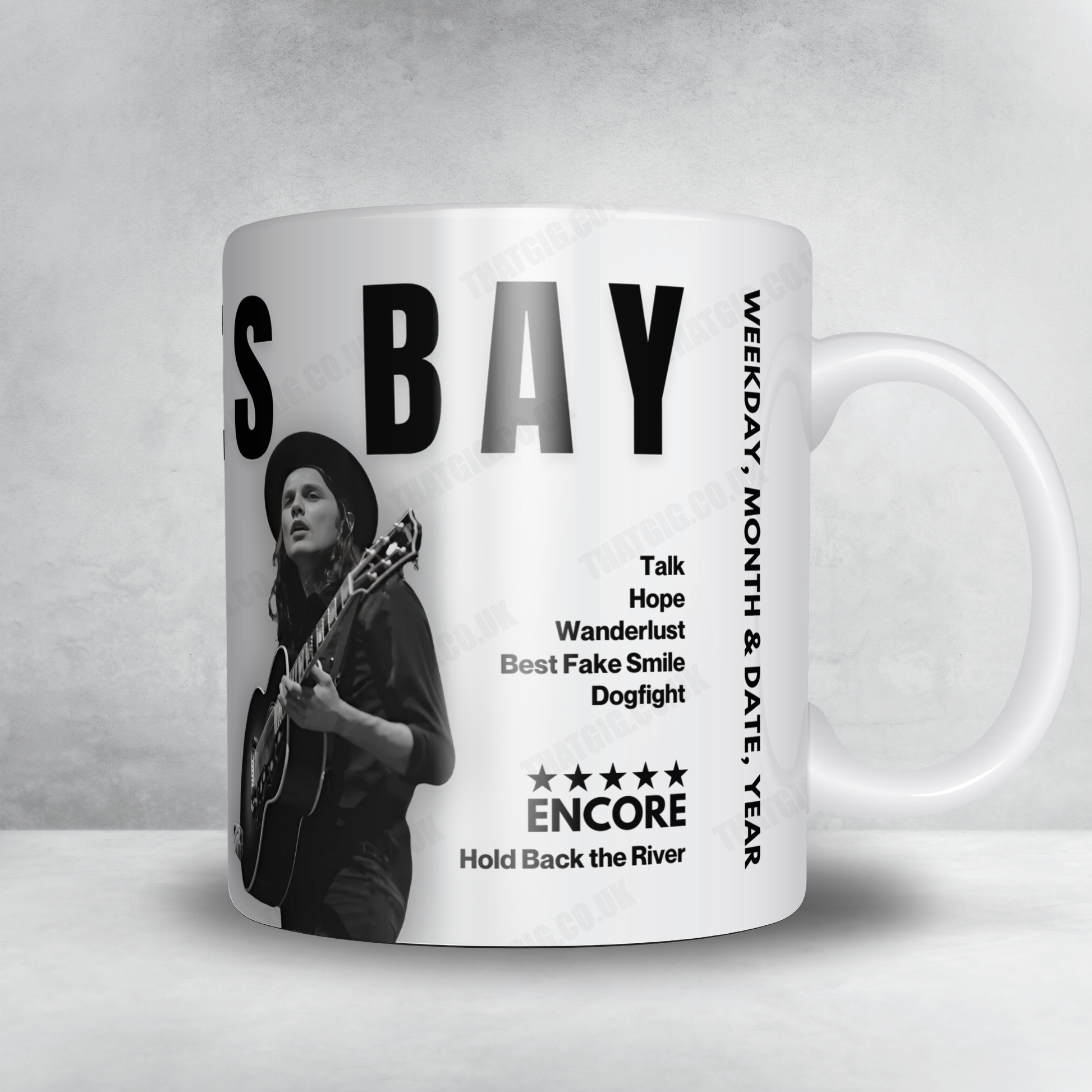 James Bay Setlist Mug - hmv, Manchester - July 8th, 2022