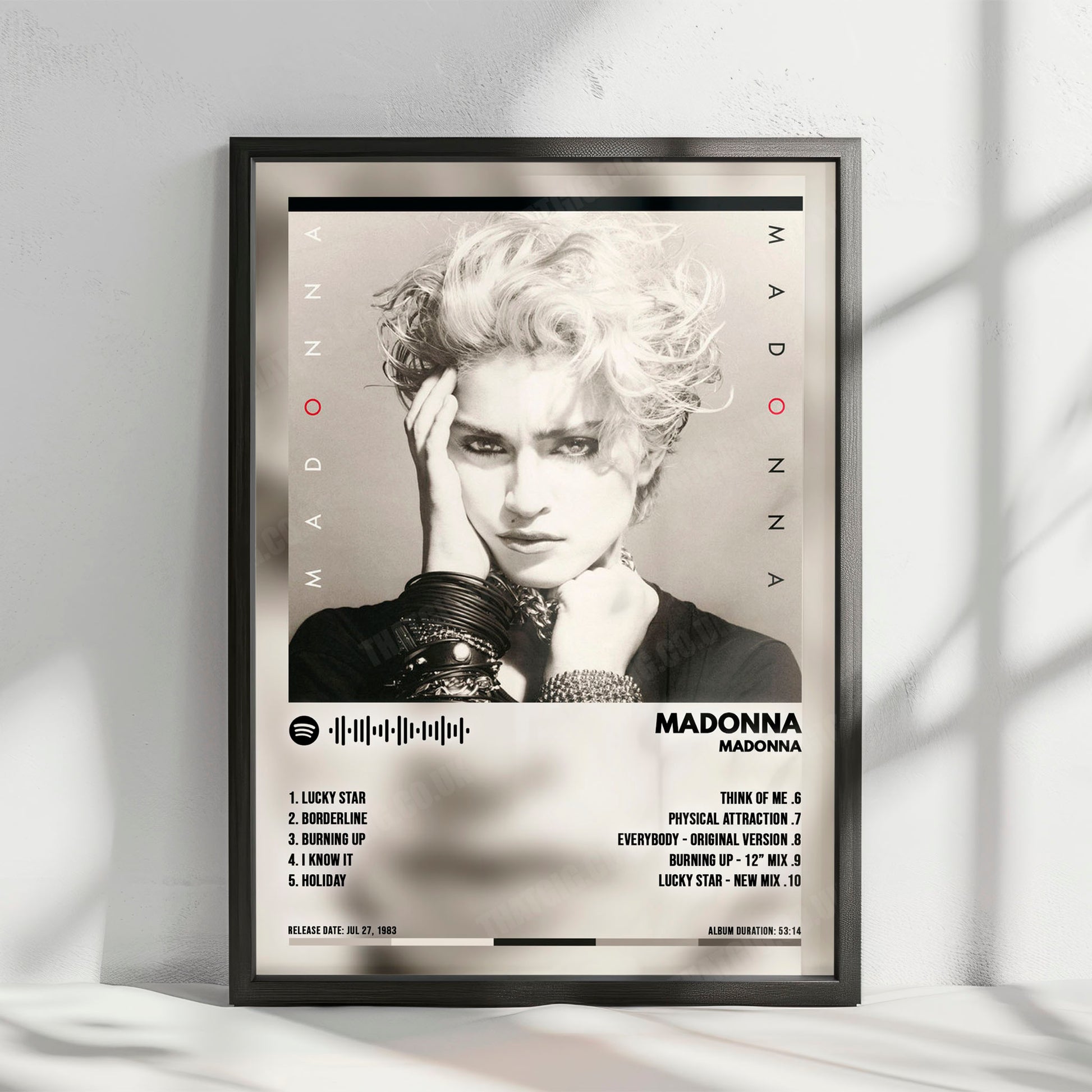 Madonna "Madonna" Album Cover Poster - with Complete Tracklist