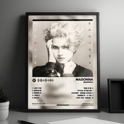 Madonna "Madonna" Album Cover Poster - with Complete Tracklist