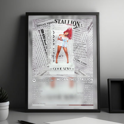 Megan Thee Stallion "Good News" Album Cover Poster - with Complete Tracklist