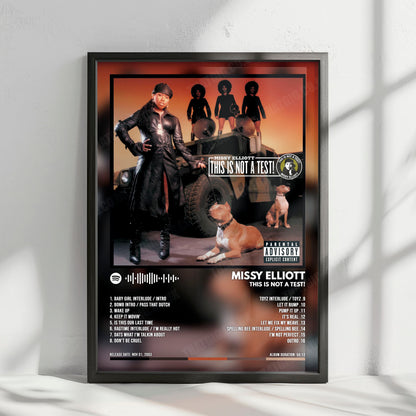 Missy Elliott "This Is Not a Test!" Album Cover Poster - with Complete Tracklist
