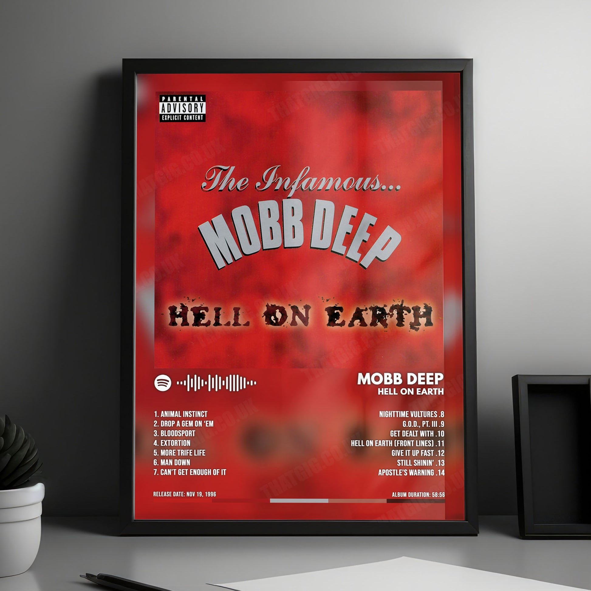 Mobb Deep "Hell on Earth" Album Cover Poster - with Complete Tracklist
