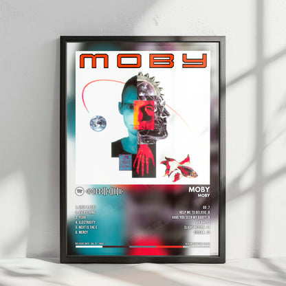 Moby "Moby" Album Cover Poster - with Complete Tracklist