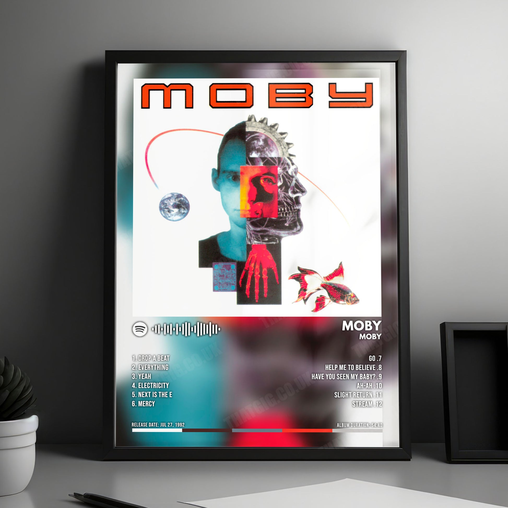 Moby "Moby" Album Cover Poster - with Complete Tracklist