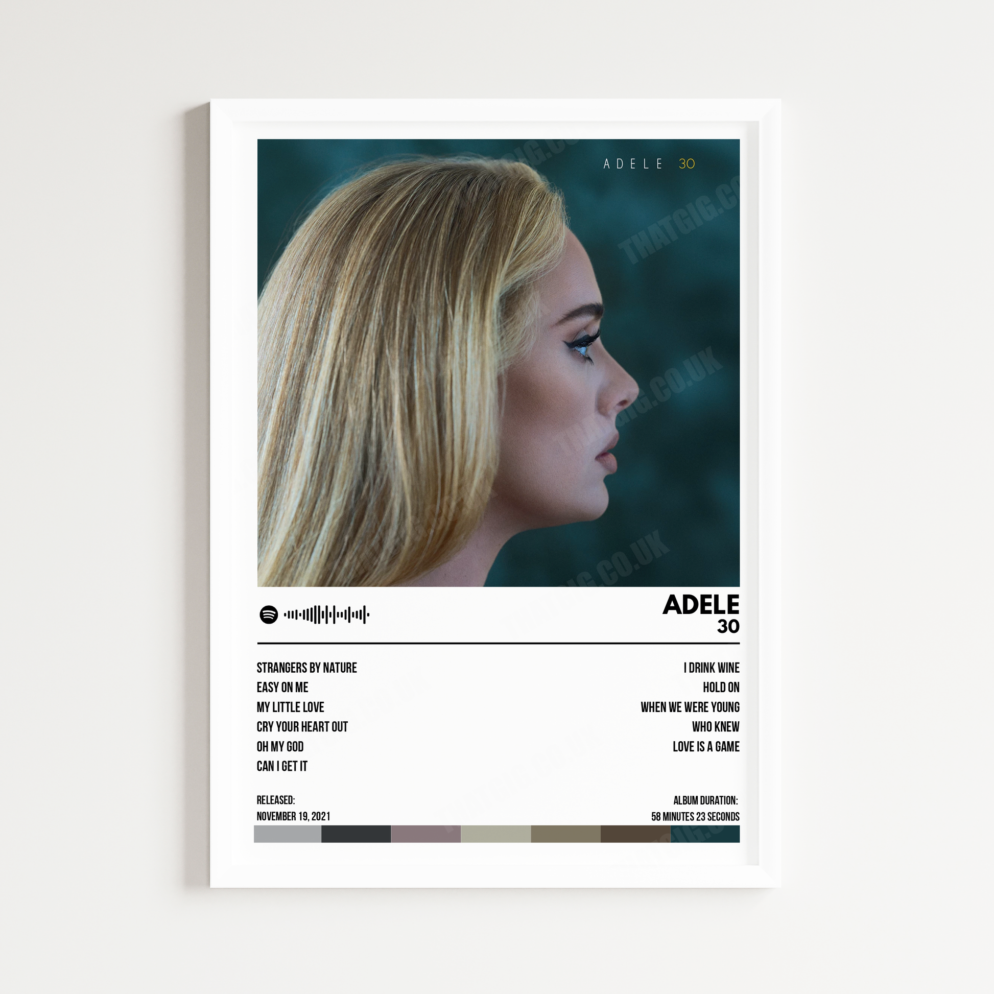 Adele - 30 Album Cover Poster - with Complete Tracklist