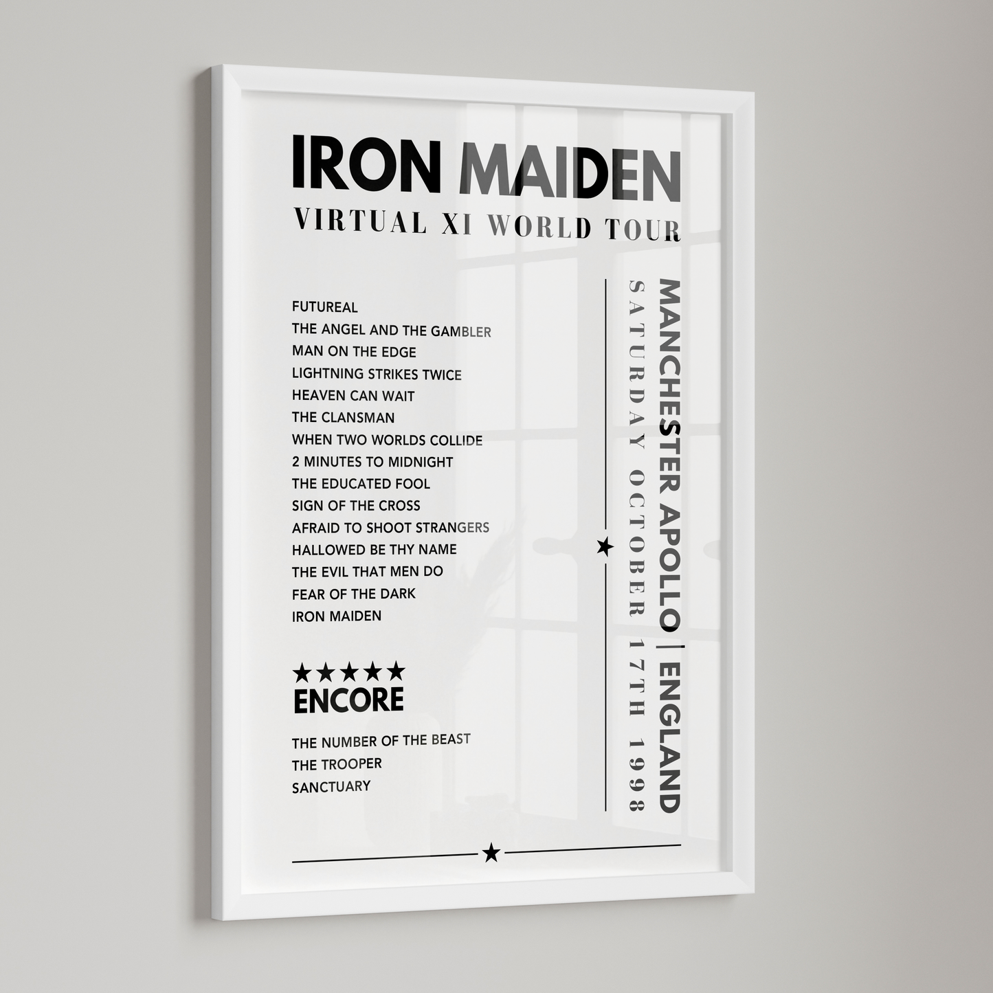 Iron Maiden Setlist - Manchester Apollo, Manchester, England - October 17th 1998