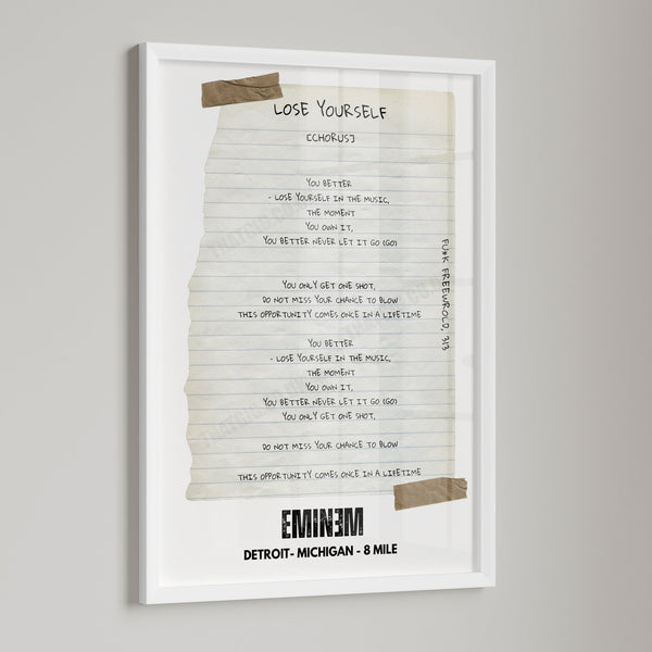 Eminem "Lose Yourself" Lyric Poster