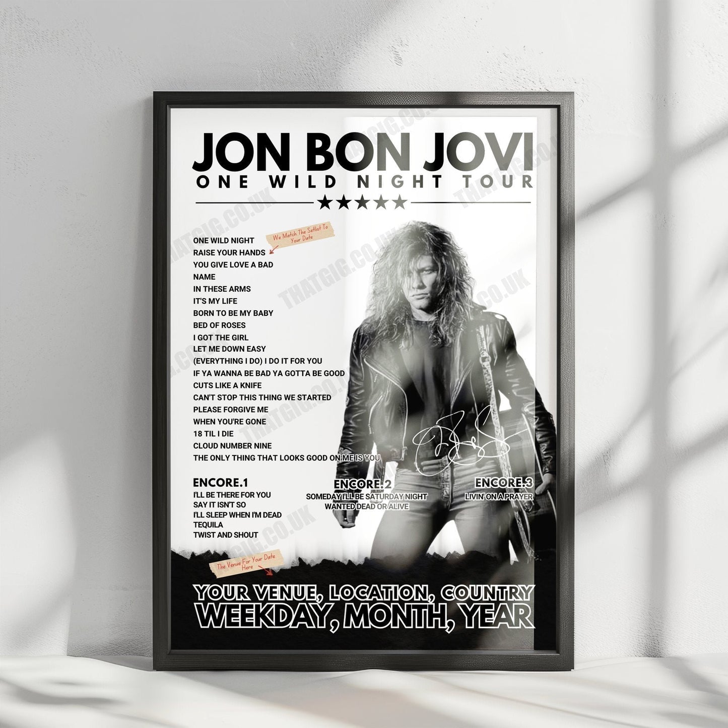 Bon Jovi Setlist Poster - American Airlines Center, Dallas, USA - April 28th, 2022