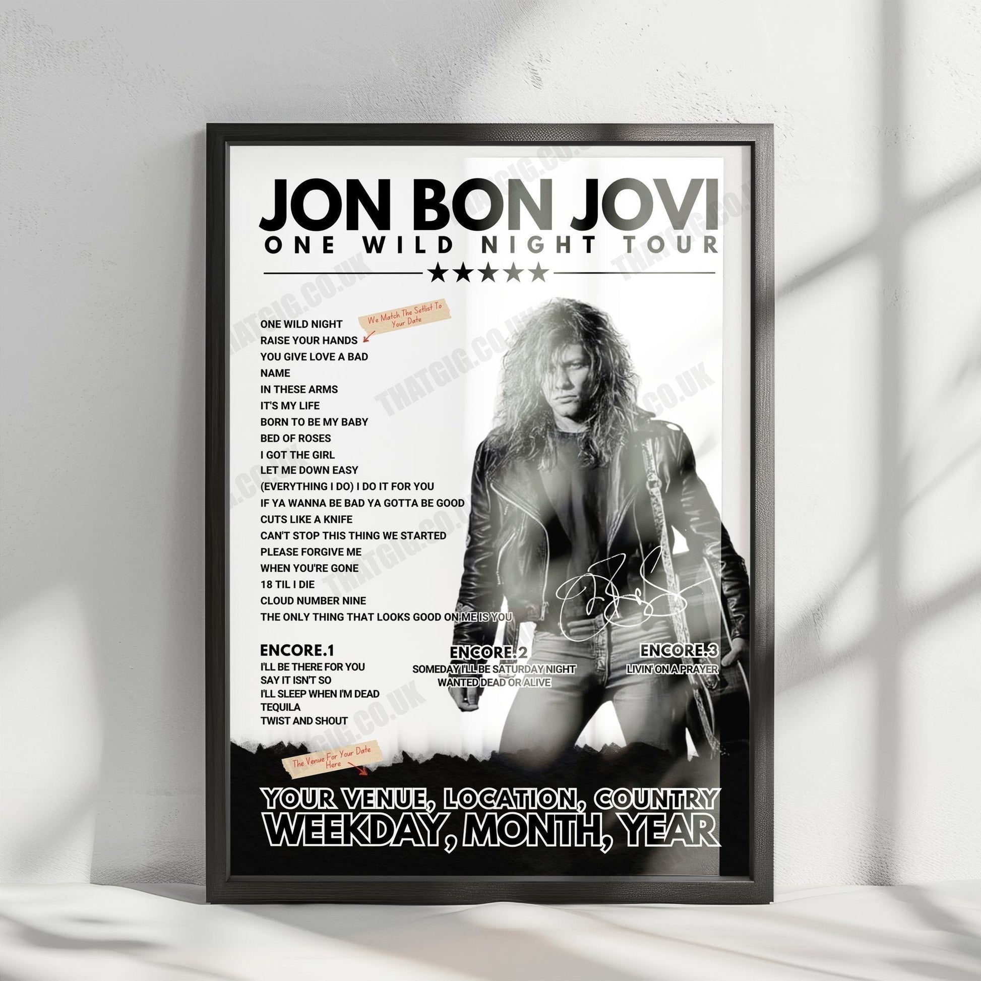 Bon Jovi Setlist Poster - American Airlines Center, Dallas, USA - April 28th, 2022