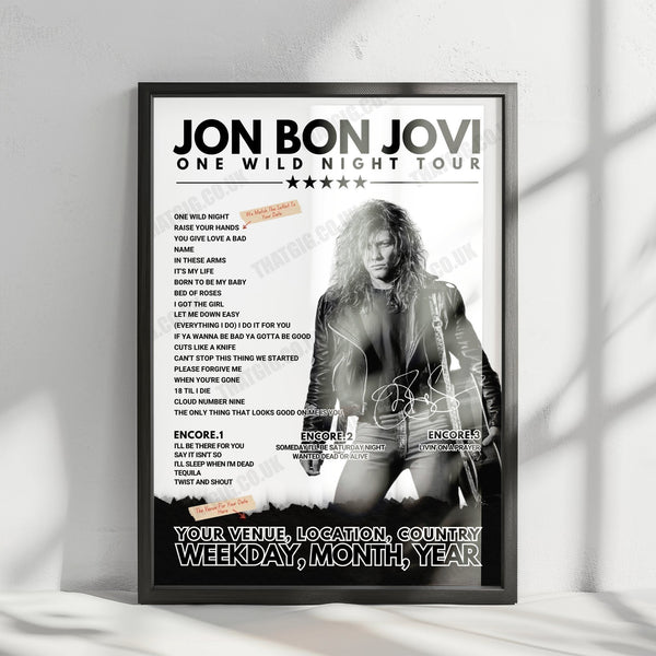 Bon Jovi Setlist Poster - Ricoh Arena, Coventry - June 23rd, 2019